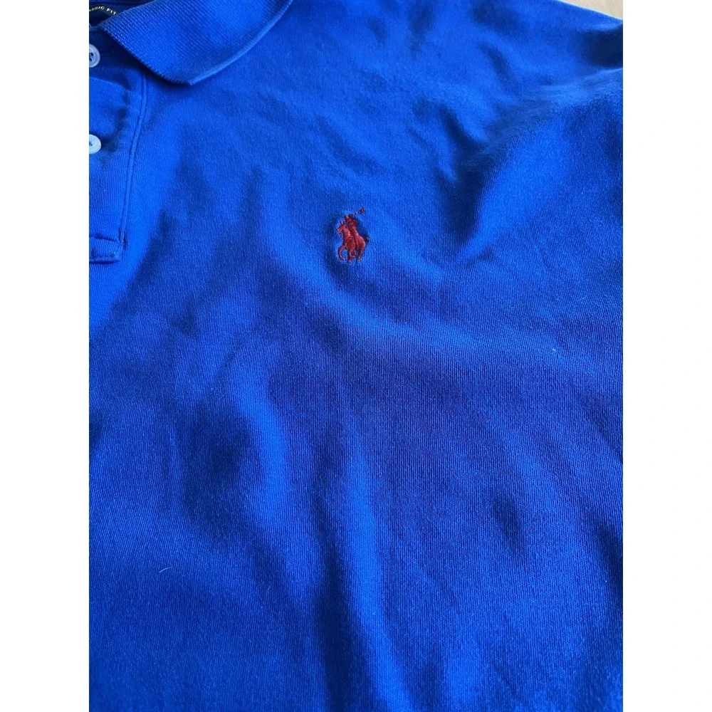Polo Ralph Lauren Men's XXL Royal Blue 100% Cotton Polo Embroidered Pony Logo